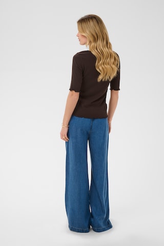 T-shirt 'Ribba' Cream en marron