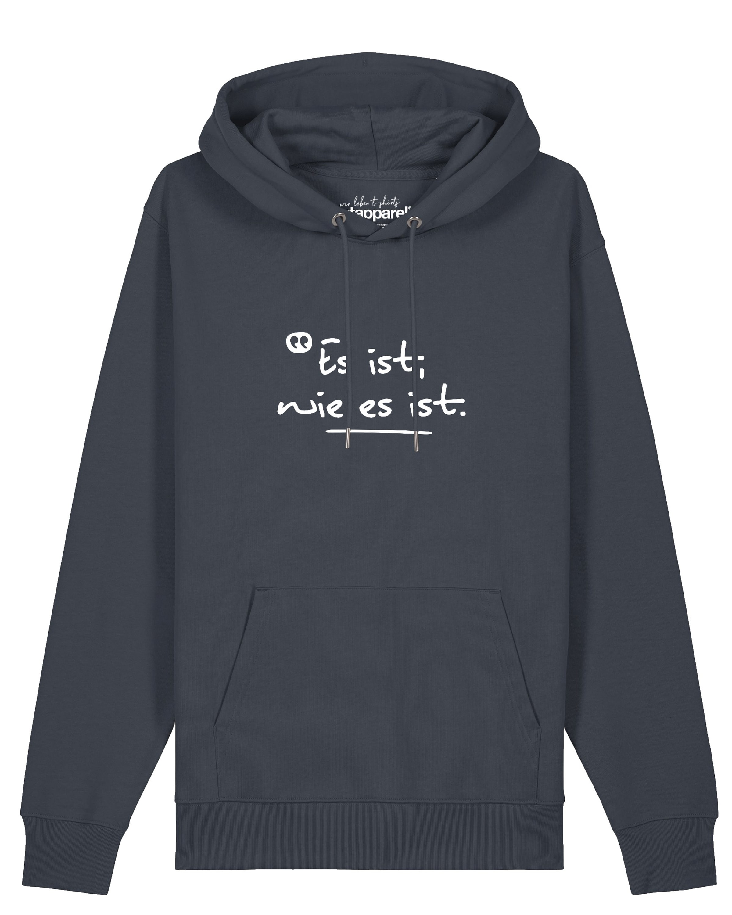 Sweat-shirt 'Es Ist Wie Es Ist' Watapparel en gris : devant