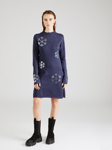 PIECES Knitted dress 'FORA CHRISTMAS' in Blue: front