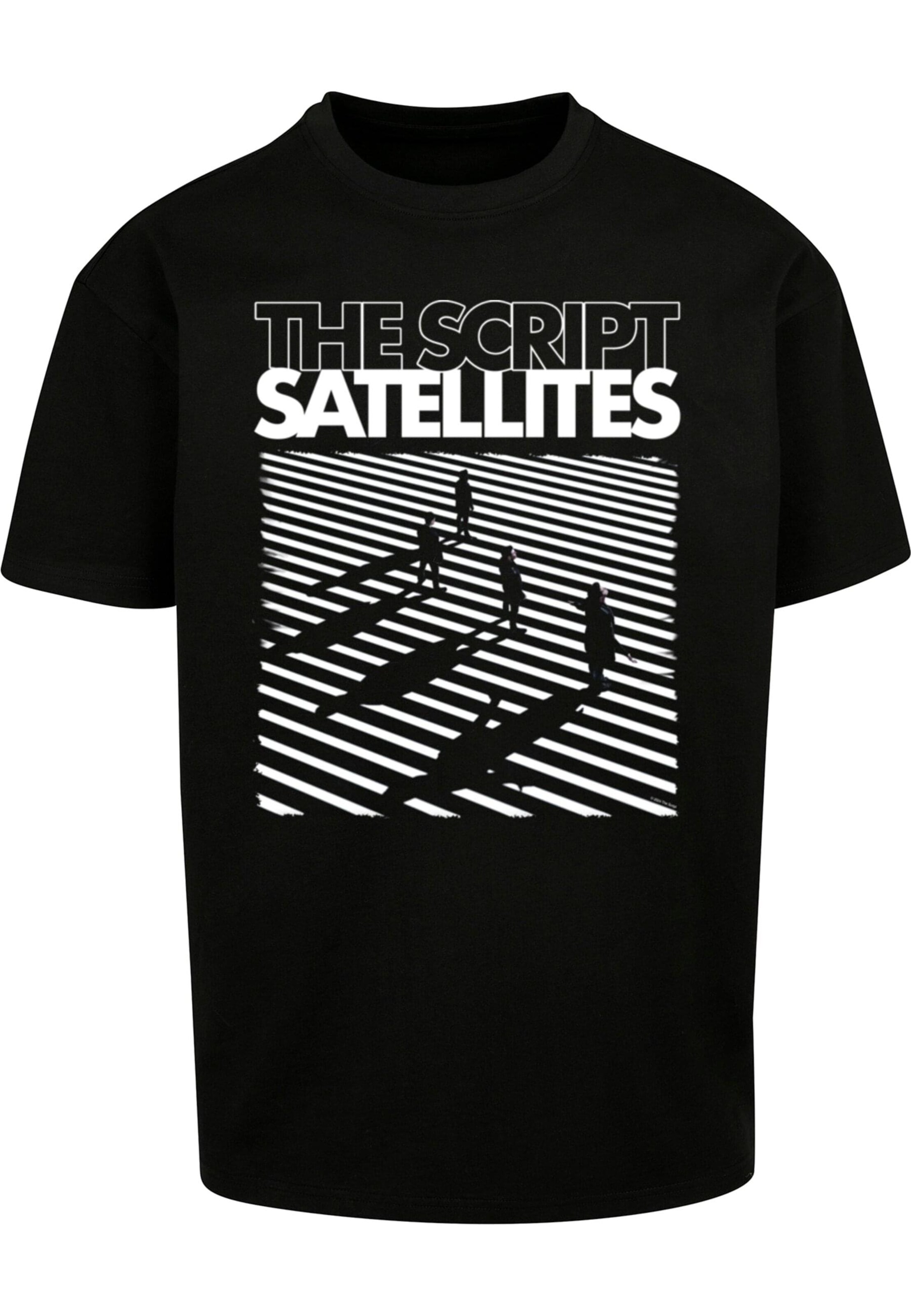 Merchcode Shirt 'The Script - Satellites Album' in Zwart: voorkant