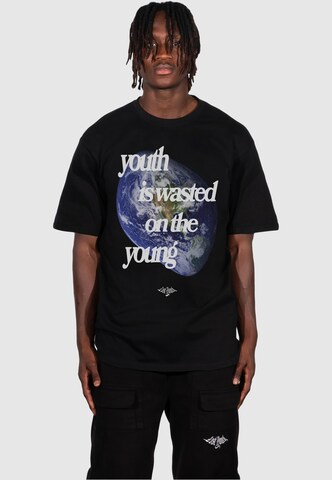 Lost Youth Shirt 'World' in Black: front