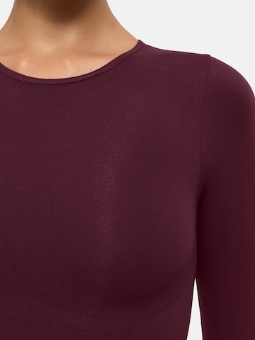 cfab - Body moldeador 'Clean Longsleeve Crewneck Sculpting Bodysuit with Slip' en rojo