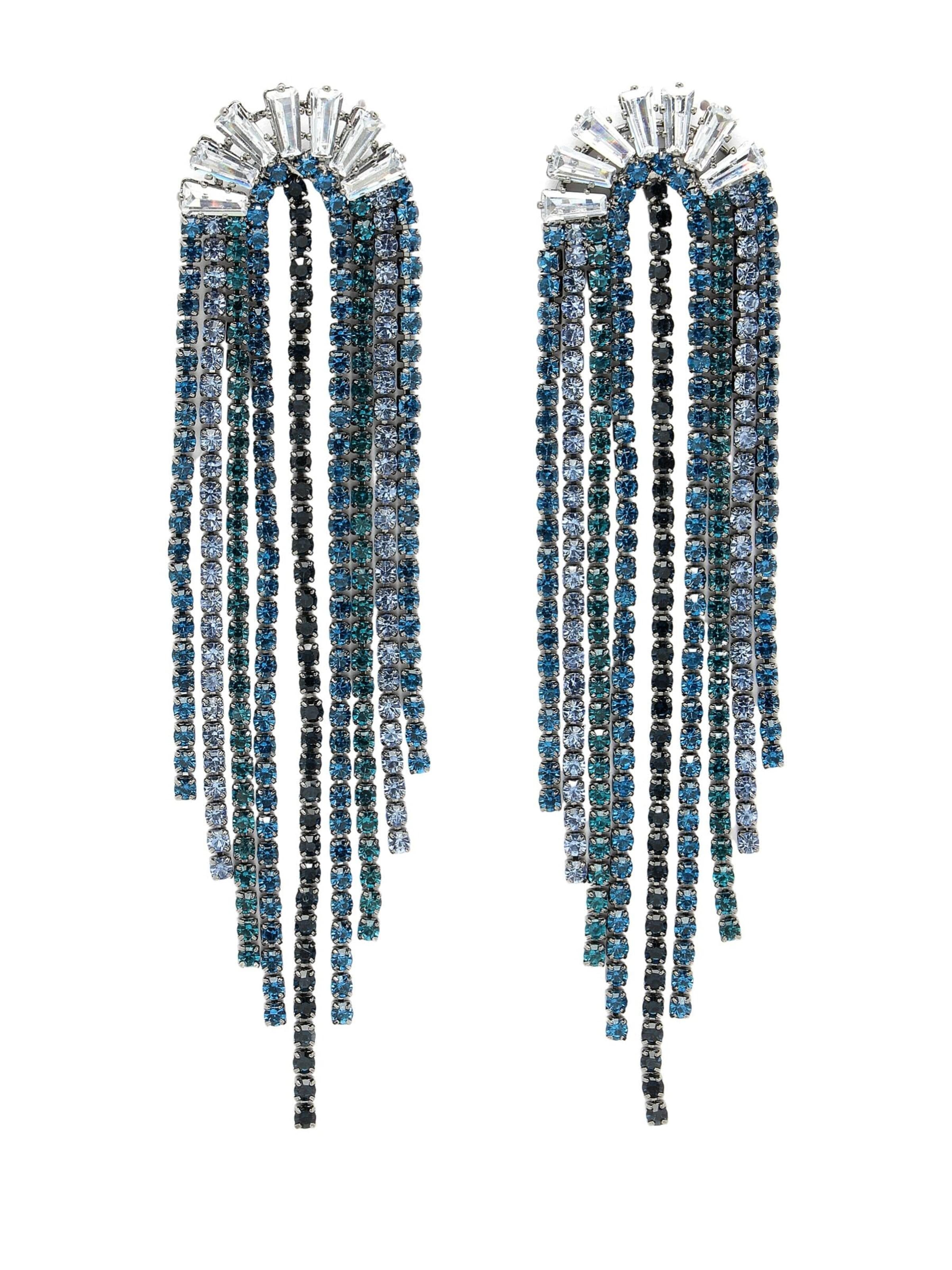 Boucles d'oreilles 'Jelenaia' AVANT-GARDE PARIS en bleu : devant