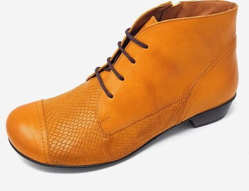 BRAKO Lace-Up Ankle Boots in Orange: front