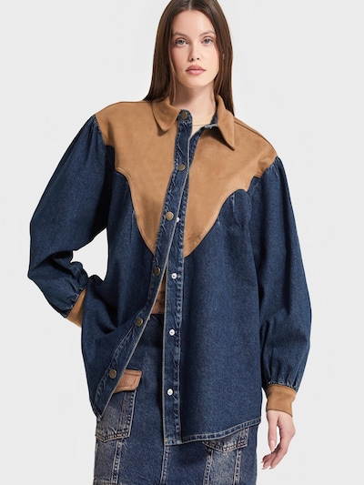 IT'S BASIC Oversize t-shirt 'Oversized Denim Shirt' i S-M i blå denim, Produktvy