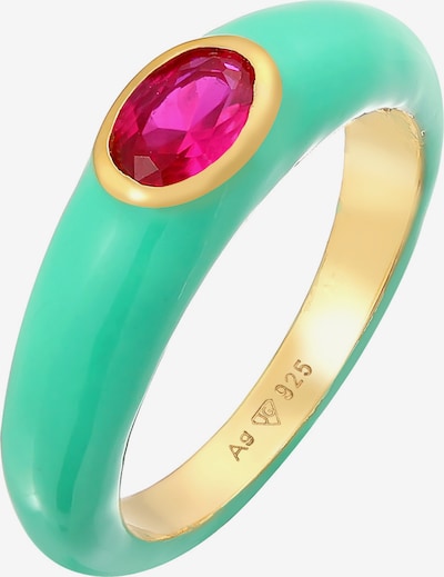 Žiedas 'Solitär' iš ELLI, spalva – turkio spalva / Auksas / rausvai raudona, Prekių apžvalga