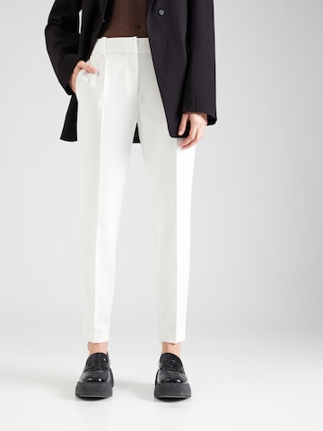 HUGO Red Regular Trousers with creases 'Hedima' in White: front