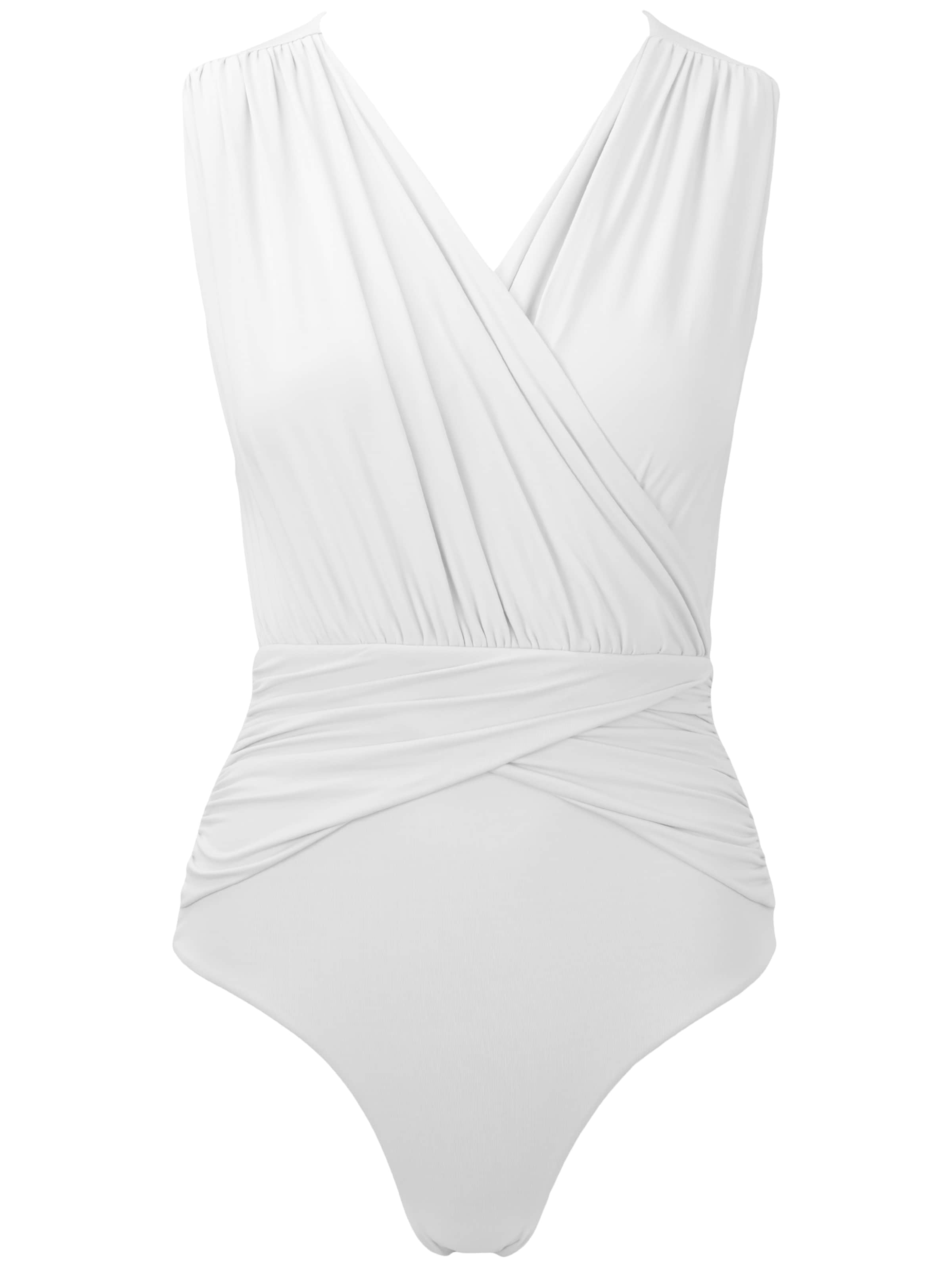 SEA ME SWIM High neck Badeanzug 'AZUREN'‌ in Weiß: Vorderseite