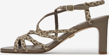 LOTTUSSE Strap Sandals in Beige: front