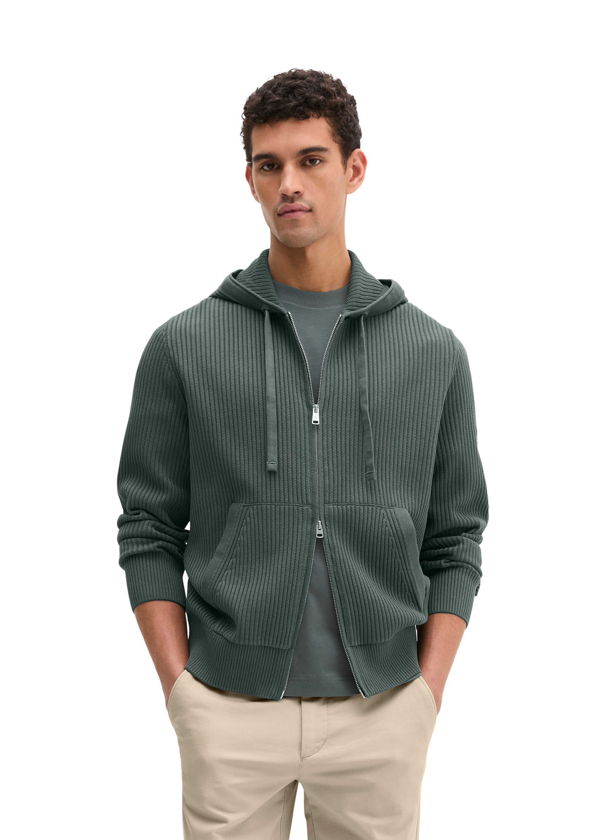 Marc O'Polo Strickjacke in Grau: Vorderseite