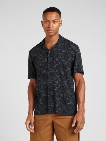 Coupe regular Chemise 'RAYON' HOLLISTER en noir : devant