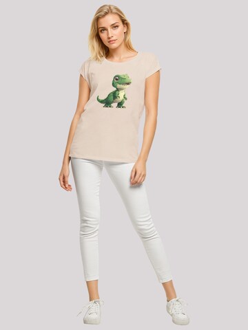 F4NT4STIC Shirt 'Süßer grüner Dino' in Beige