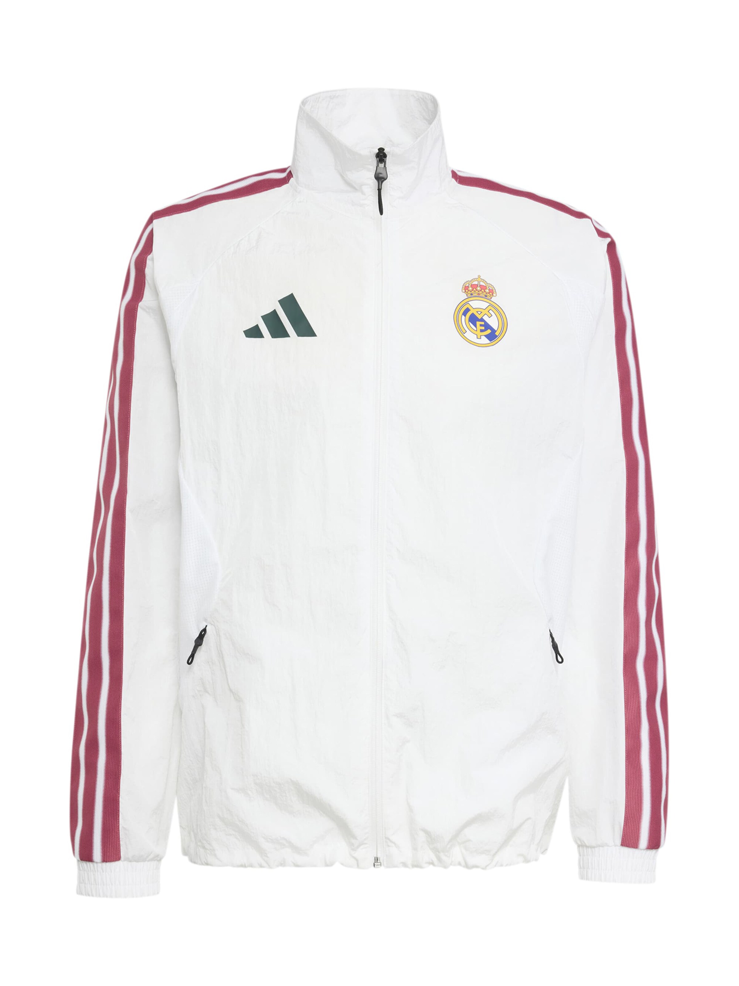 ADIDAS PERFORMANCE Αθλητικό μπουφάν 'REAL H ANTH' σε S σε βουργουνδί / λευκό, Άποψη προϊόντος