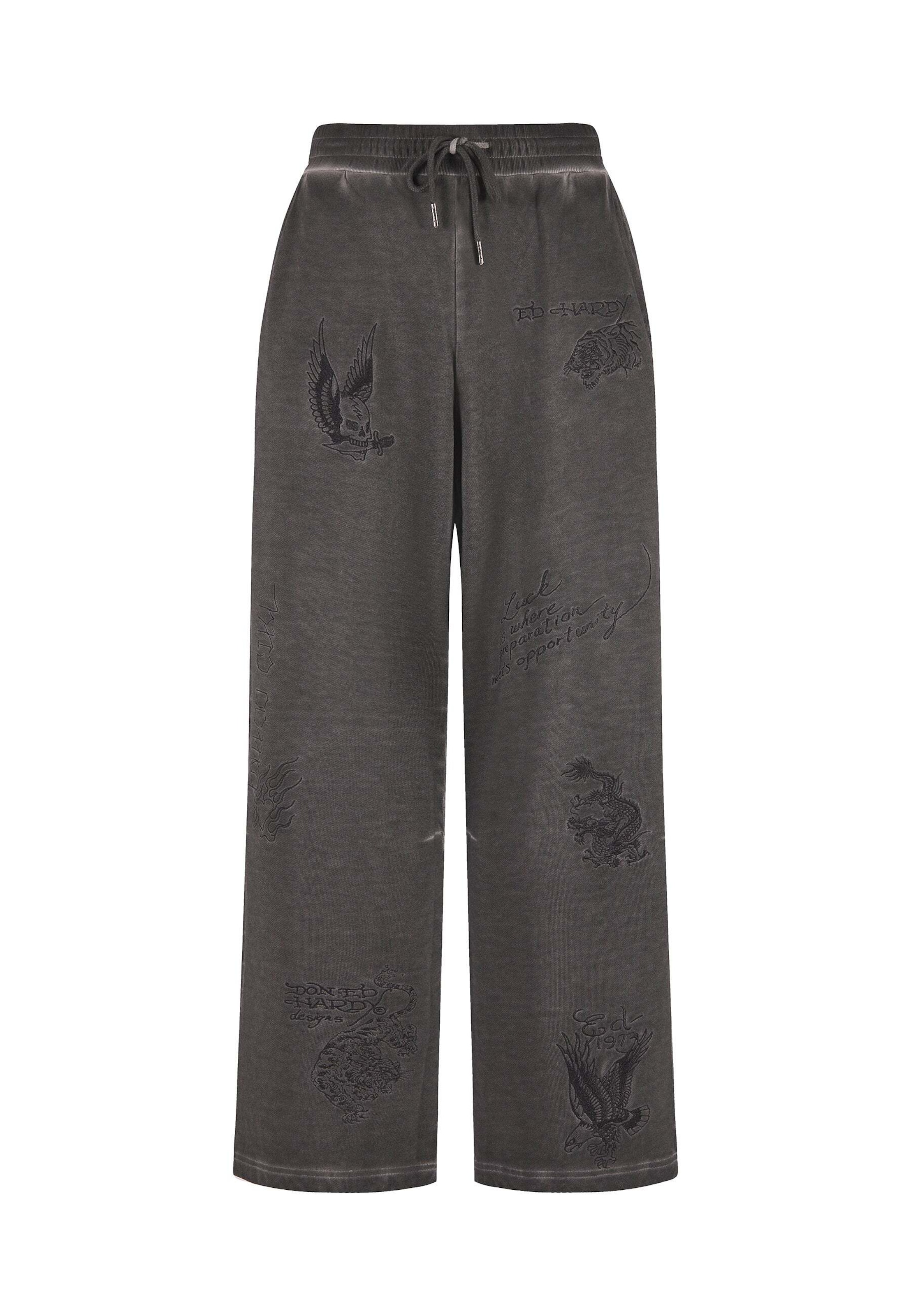 Regular Pantalon Ed Hardy en gris : devant