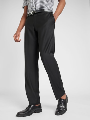 JOOP! Slim fit Trousers with creases 'Brad' in Black: front
