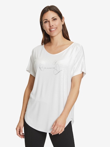 T-shirt Betty Barclay en blanc : devant