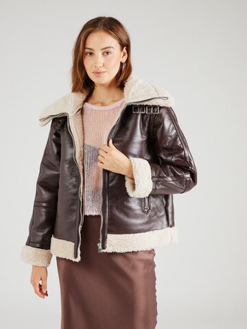 TOPSHOP Tussenjas in Bruin: voorkant