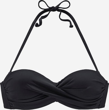 LASCANA Balconette Bikini Top 'Sofia' in Black: front