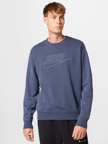 Bluză de molton de la Nike Sportswear pe albastru: față