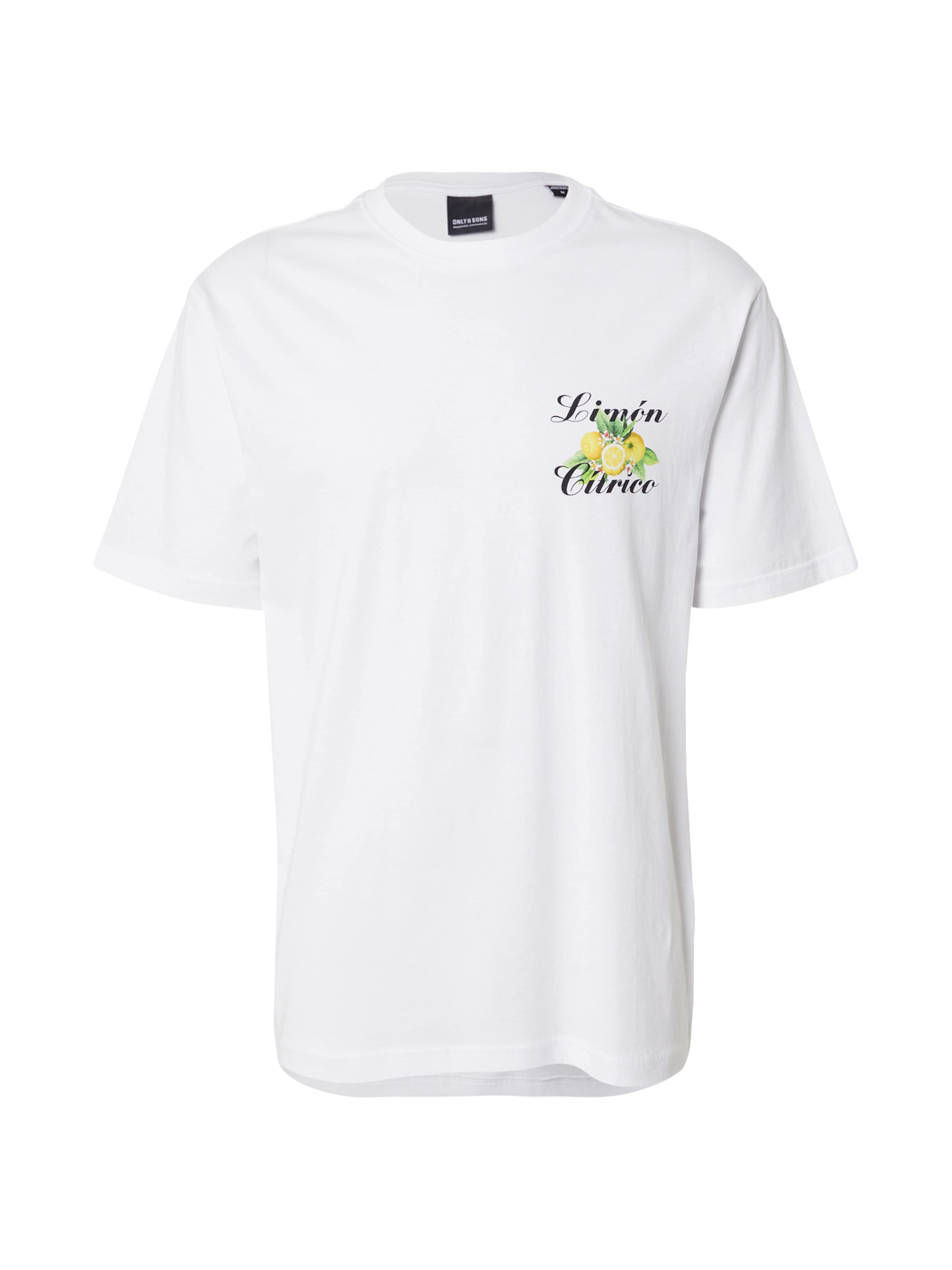 Only & Sons T-Shirt 'ONSKEANE' en citron / olive / noir / blanc, Vue avec produit