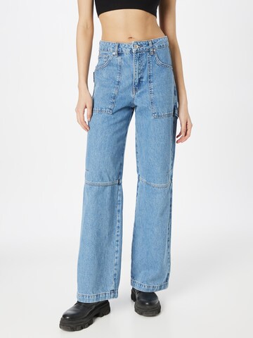 Warehouse Wide leg Jeans in Blauw: voorkant