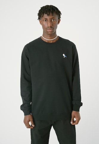 Cleptomanicx Sweatshirt 'Embro Gull' in Black: front