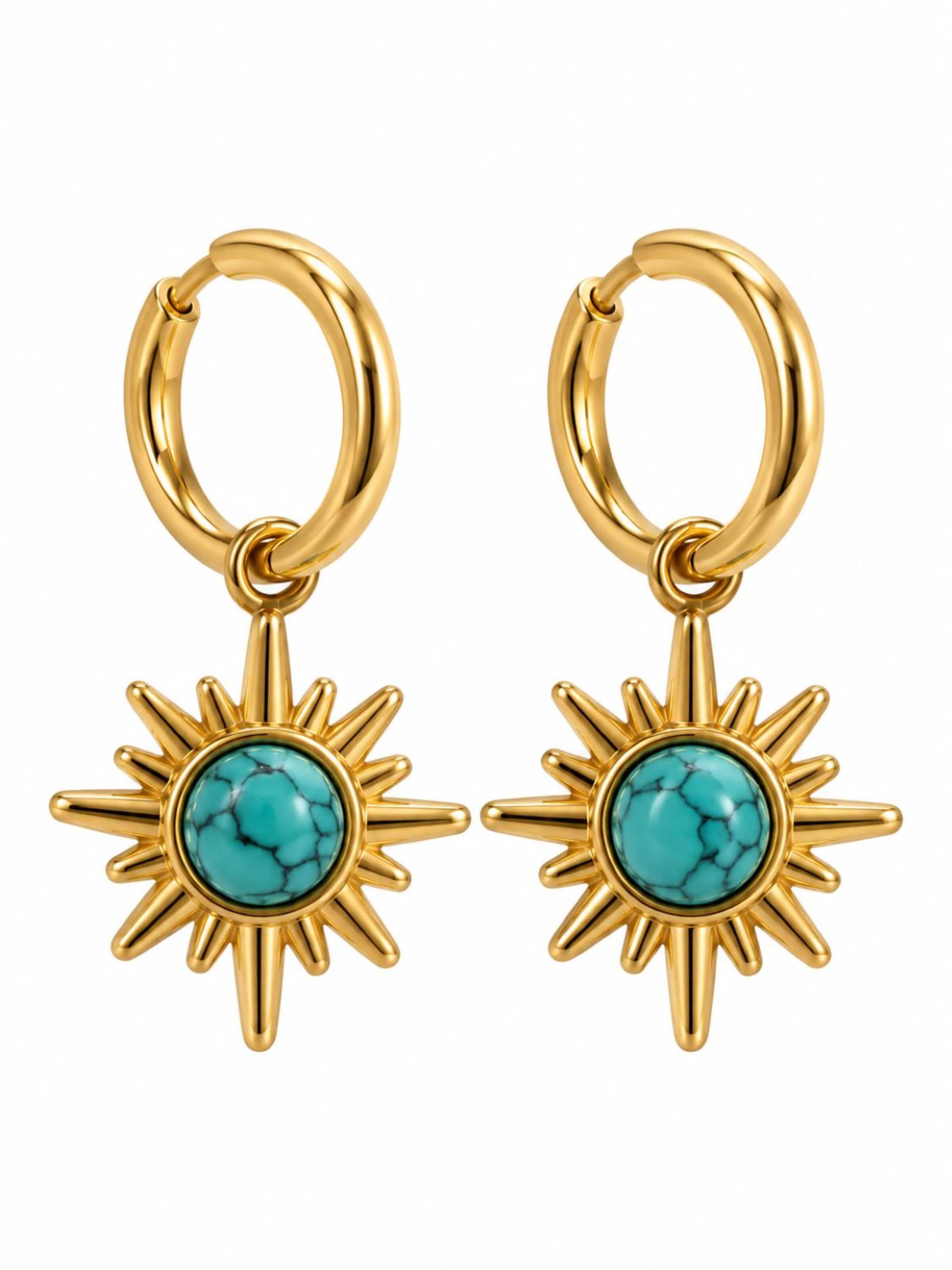 Boucles d'oreilles 'HVAR' Alster Herz en bleu : devant