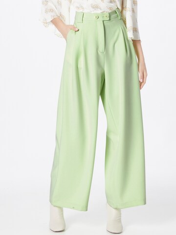 Wide Leg Pantalon Stella Nova en vert : devant