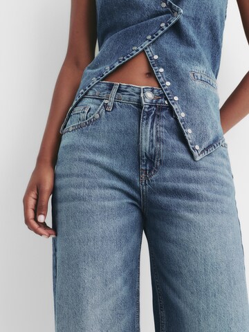 Wide leg Jeans de la Pull&Bear pe albastru