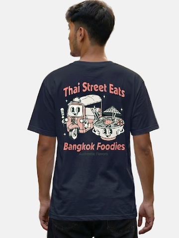 RoamLikeSummer Shirt 'Thai Streets Eats' in Blue