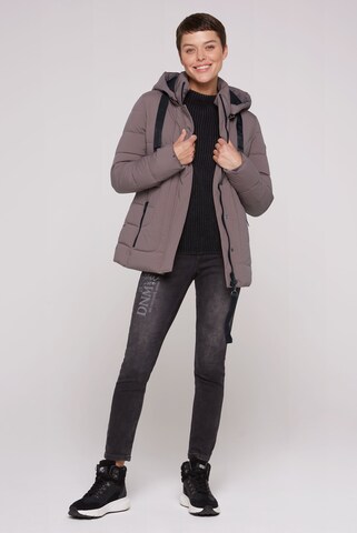 Soccx Puffer-Jacke mit abtrennbarer Kapuze in Braun
