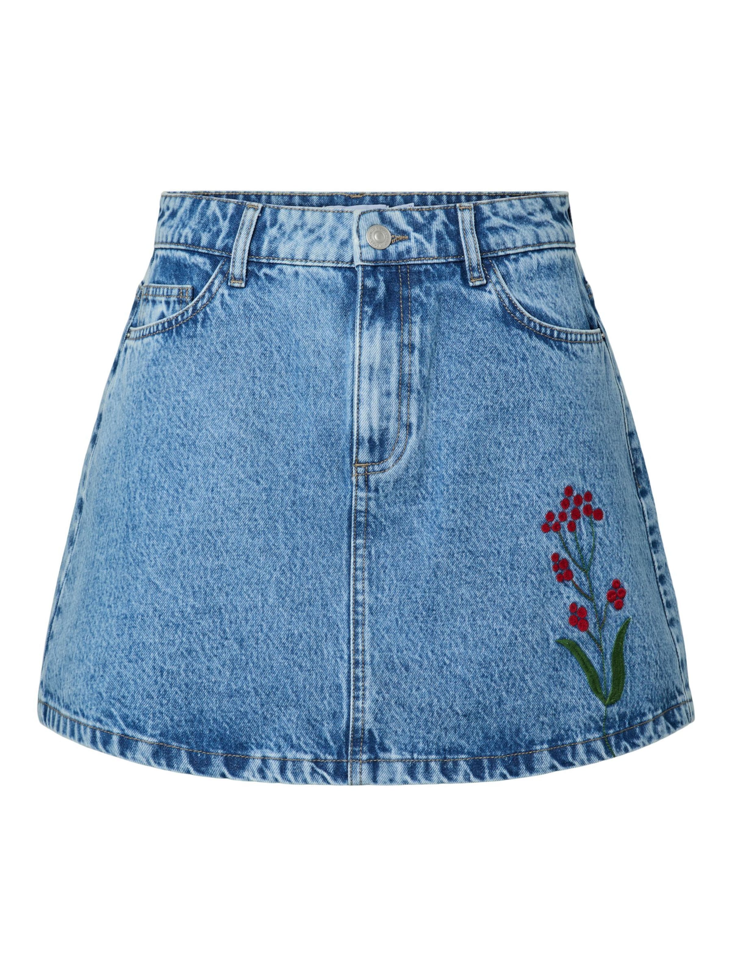 PIECES - Falda 'PCPalma' en azul: frente