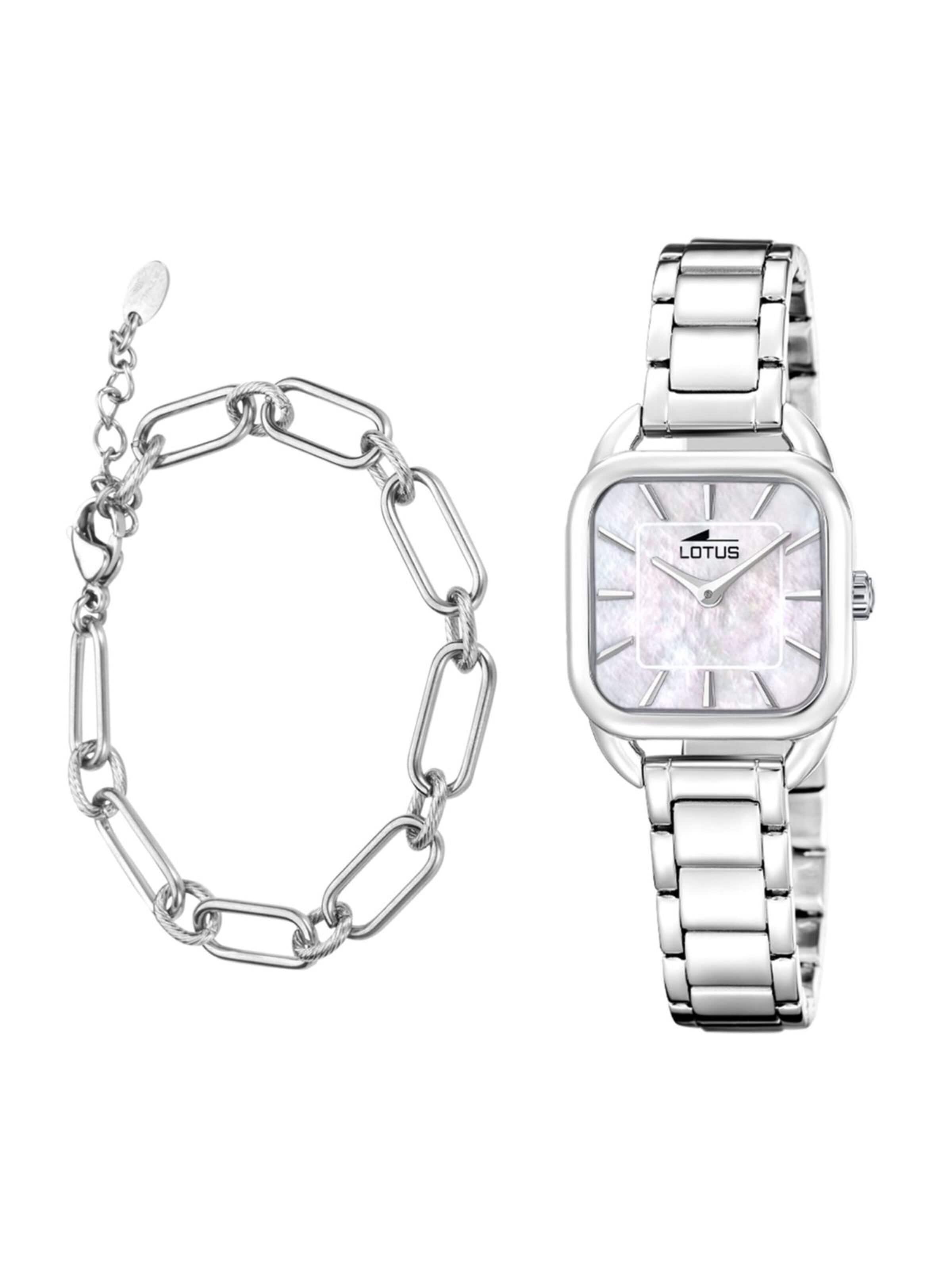 Lotus Analoog horloge in Wit: voorkant