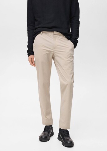 MANGO MAN Slim fit Pants 'Due' in Beige: front
