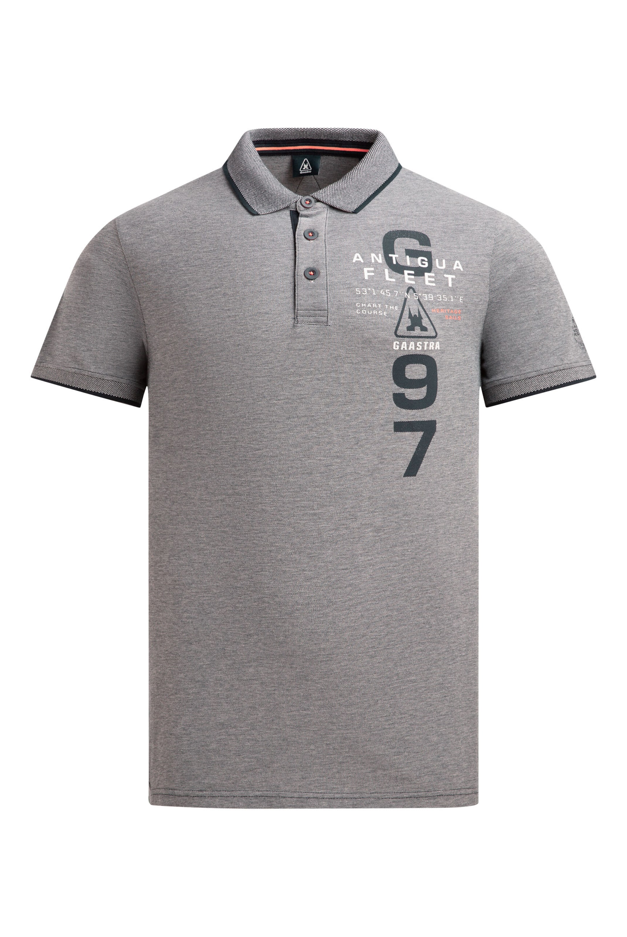 Gaastra Kurzarmpolo aus Two Tone Oxford-Pikee in Blau: Vorderseite