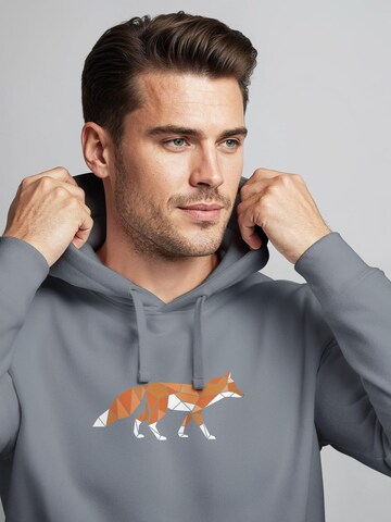Neverless Sweatshirt 'Fuchs Polygon' in Grey