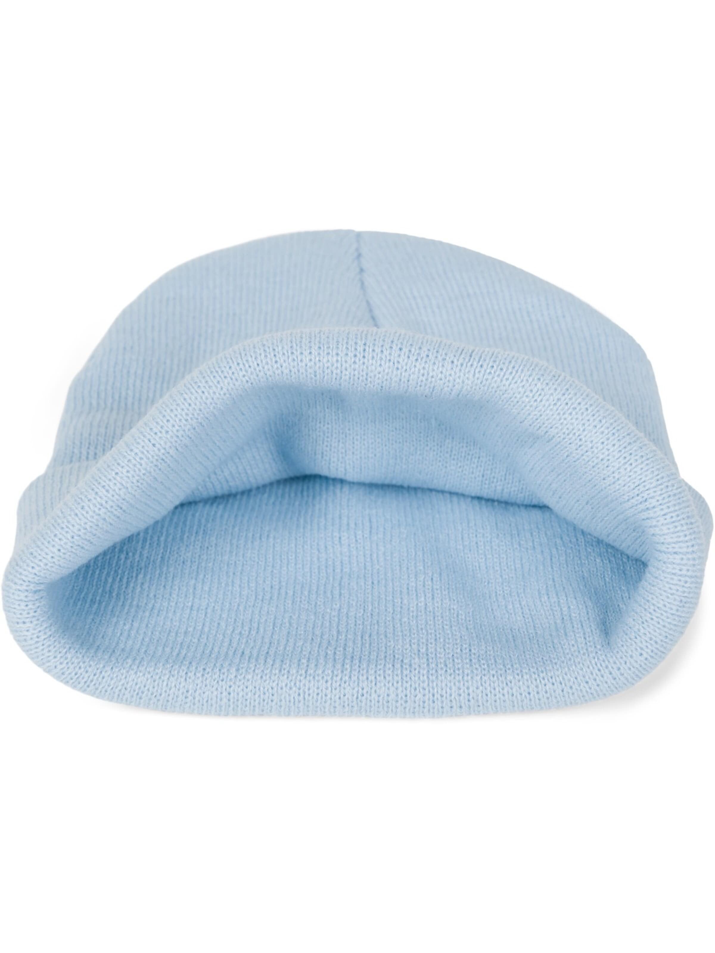 styleBREAKER Mütze 'Kinder Strickmütze mit Krempe'‌‌‌‌‌‌ in Blau