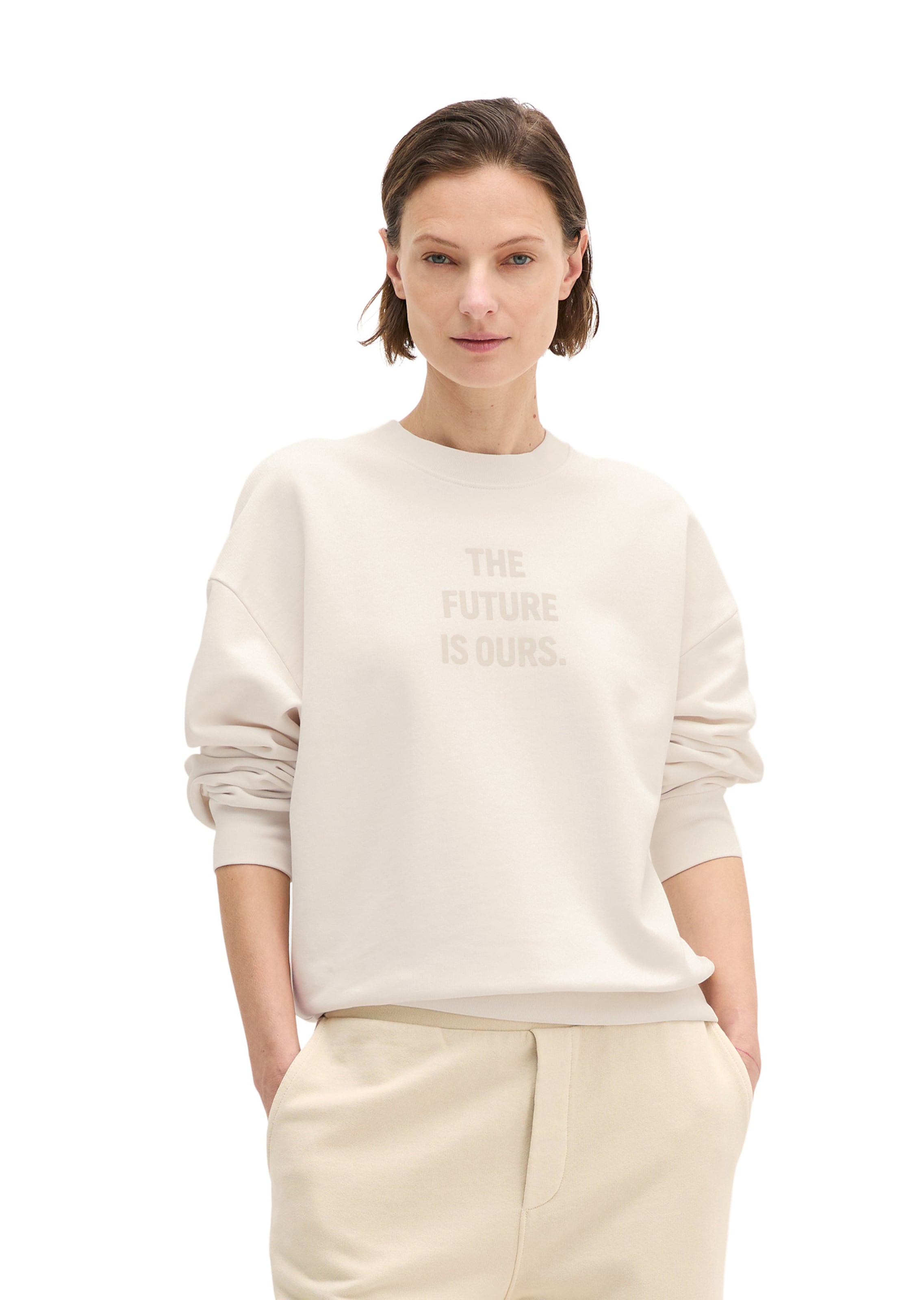 Marc O'Polo Sweatshirt in Beige: voorkant