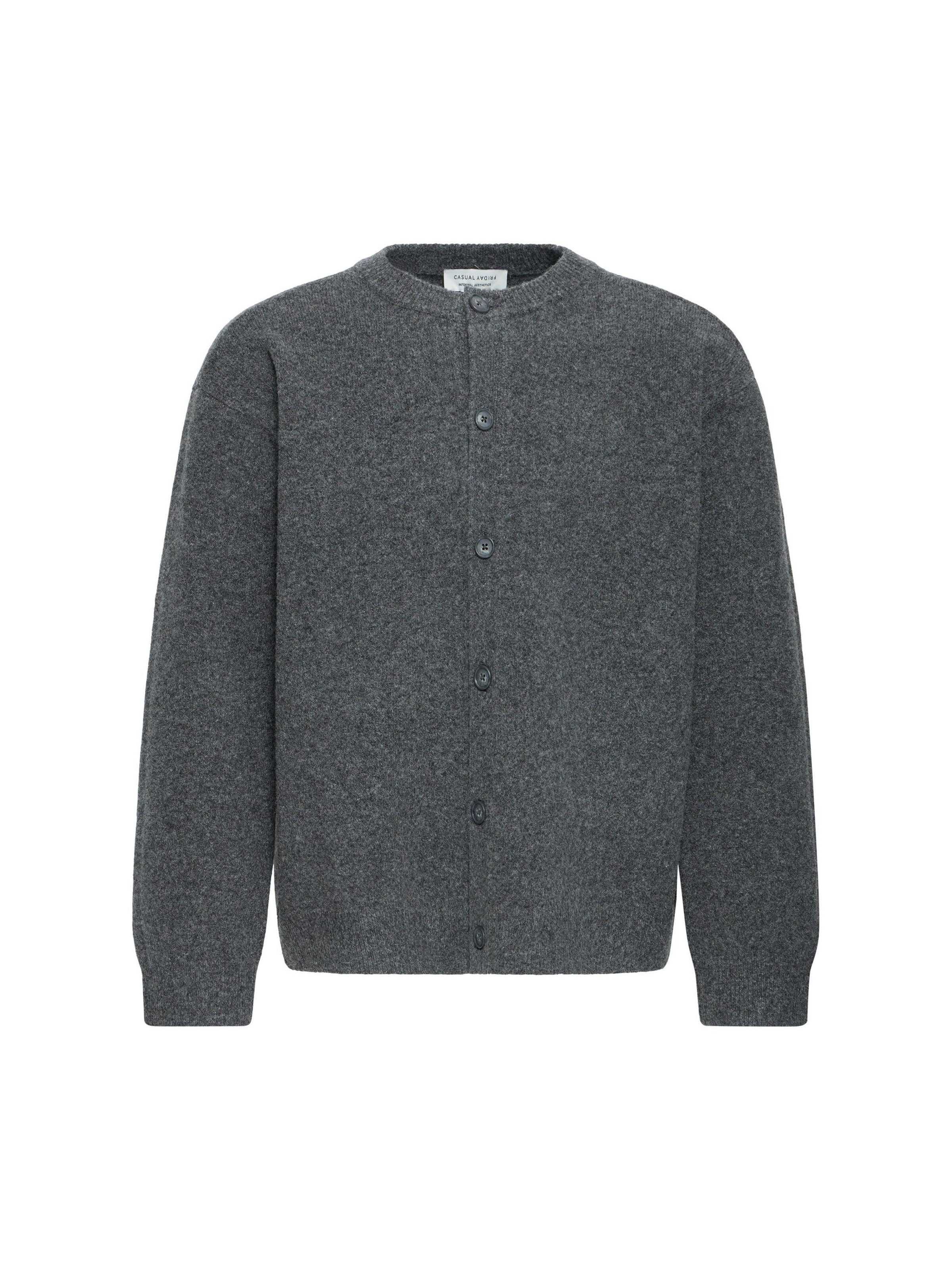 Casual Friday - Casaco de malha 'CFAiko Knit' em cinzento: frente
