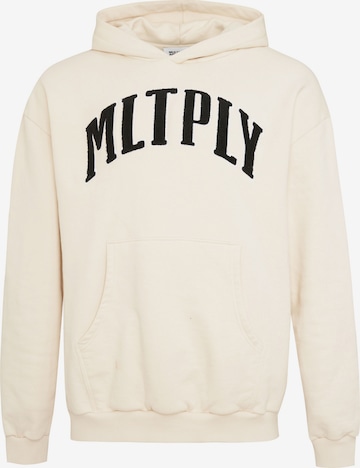 Multiply Apparel Μπλούζα φούτερ 'Embroidery' σε μπεζ: μπροστά