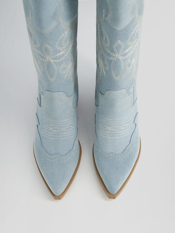 Bershka Cowboy Boots in Blue