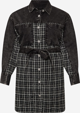 Robe-chemise River Island Plus en noir : devant