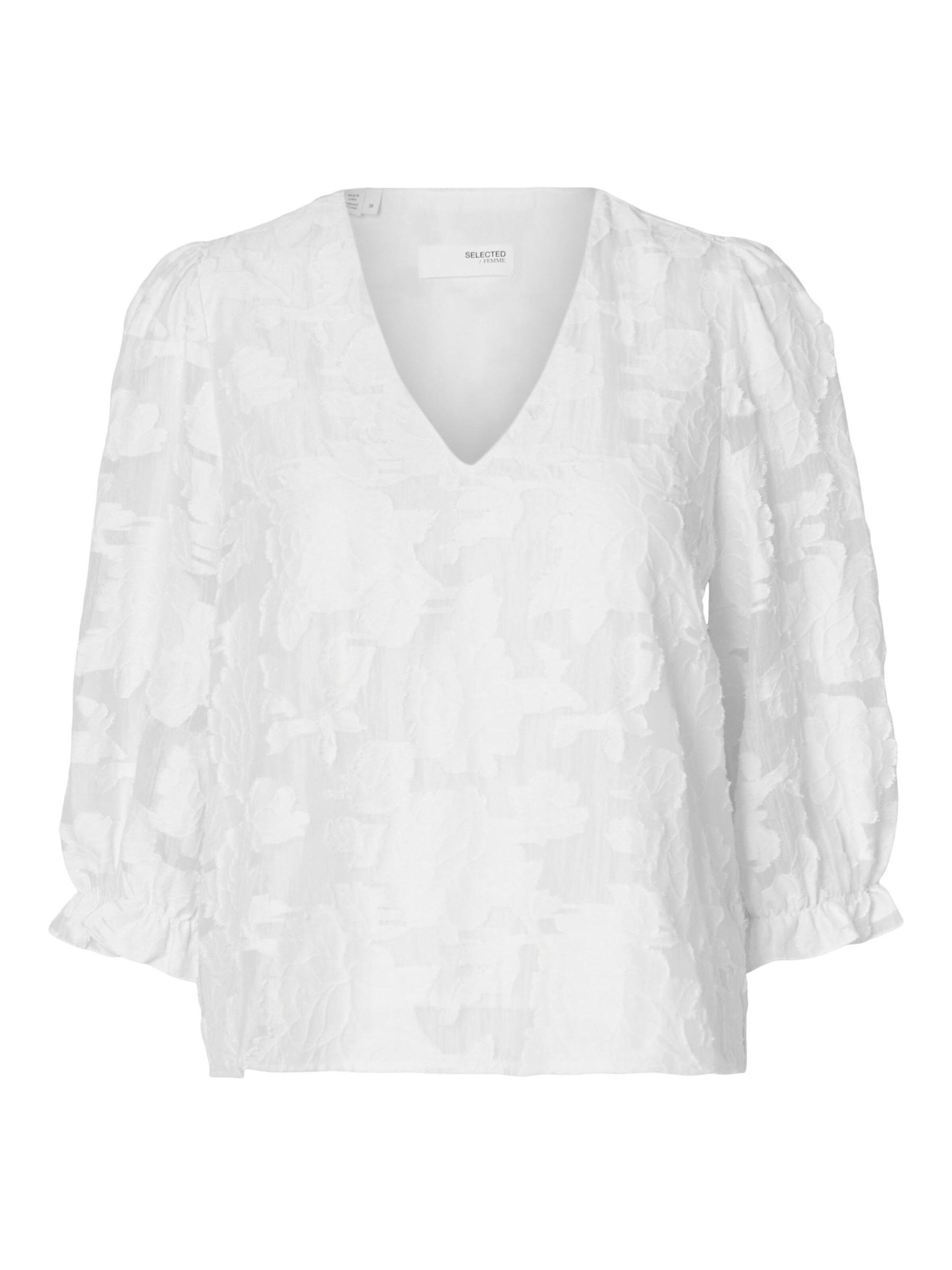 SELECTED Bluse 'Cathi-Sadie' in Weiß: Vorderseite