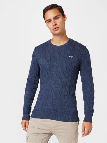 HOLLISTER Пуловер в синьо: отпред