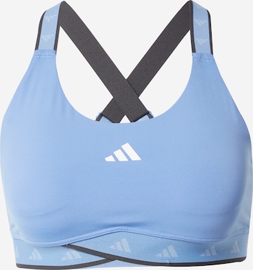 ADIDAS PERFORMANCE Bustier Sport bh 'Powerimpact Medium-Support Techfit' in Blauw: voorkant