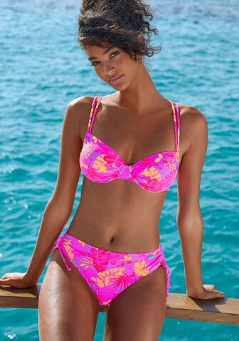 VENICE BEACH T-shirt Bikini Top in Purple: front