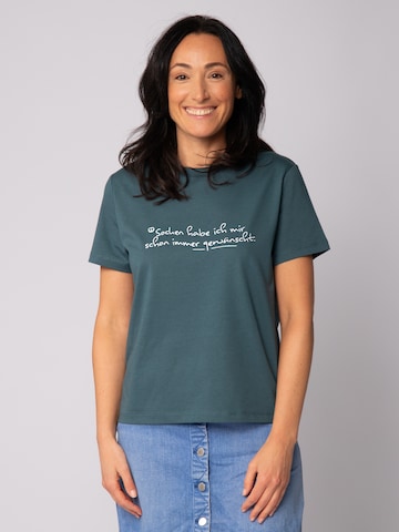 T-shirt 'Socken Habe Ich Mir Schon Immer Gewünscht' Watapparel en bleu : devant