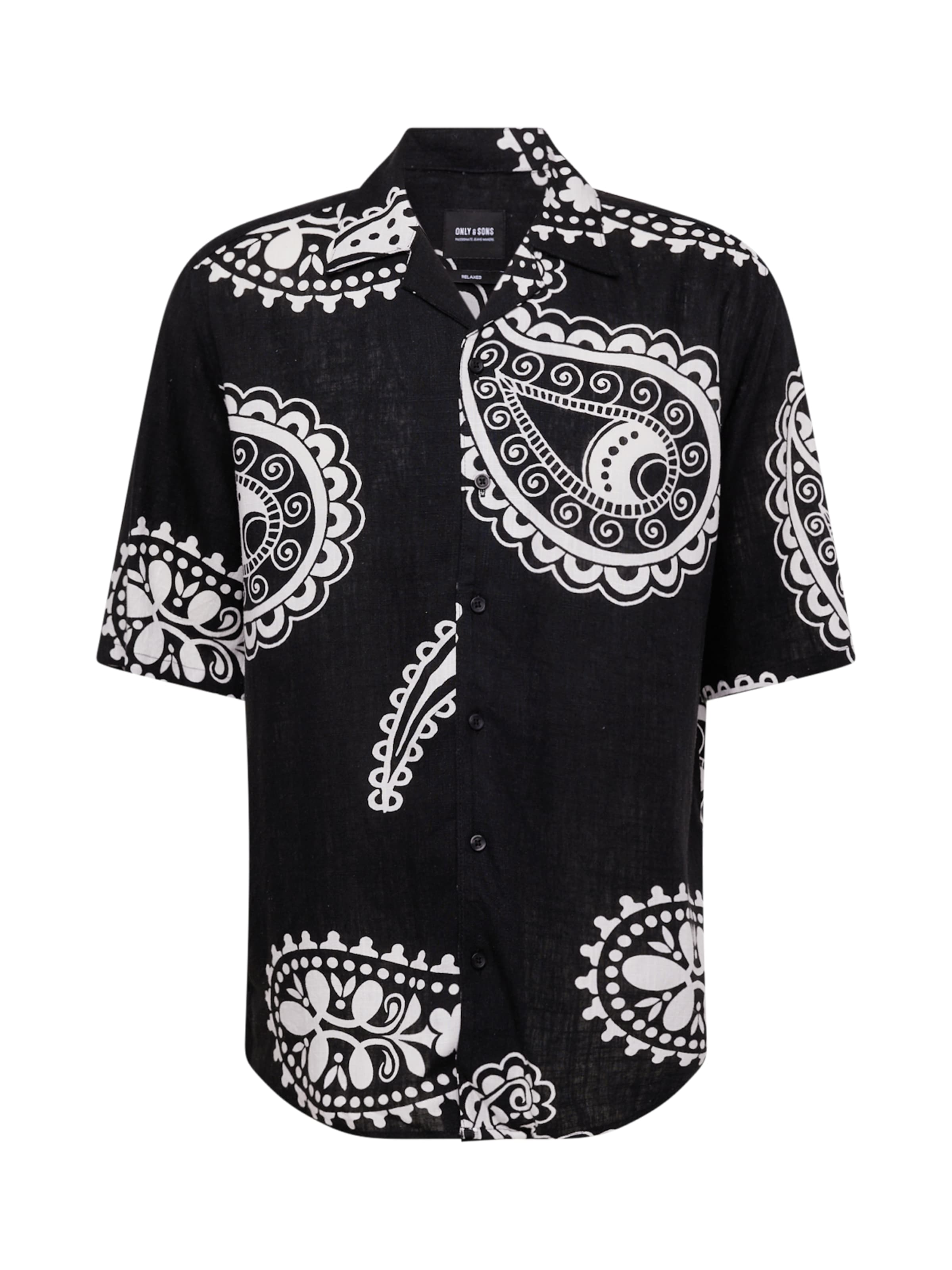 Only & Sons Button Up Shirt 'ONSAustin' in Black: front