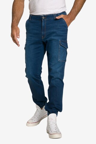 JP1880 Regular Cargojeans in Blauw: voorkant