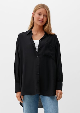 QS Blouse in Zwart: voorkant